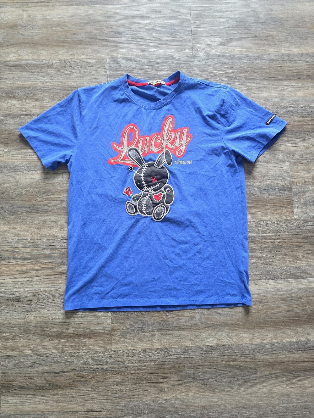 Lucky Charms Men's Blue  Bunny Patch T-Shirt Size XL